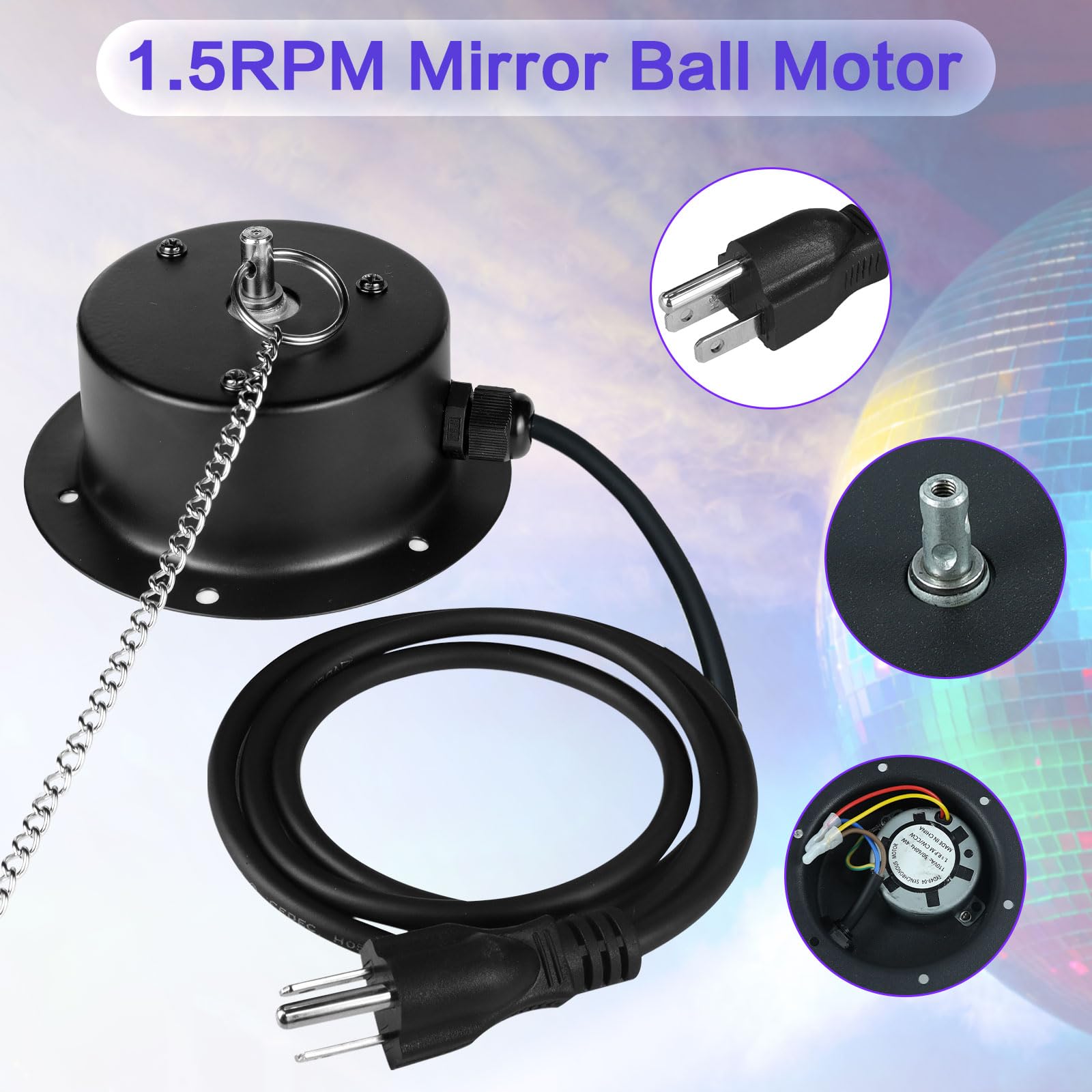 Amazon.co.jp: 1.5 RPM スピード ディスコ ボール モーター 高耐久